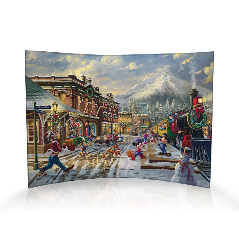 Imprimé acrylique incurvé Disney (Mickey and Minnie Candy Cane Express)