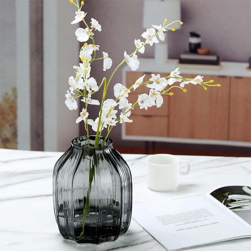 Vase de table en verre Marisca, Gris fumée