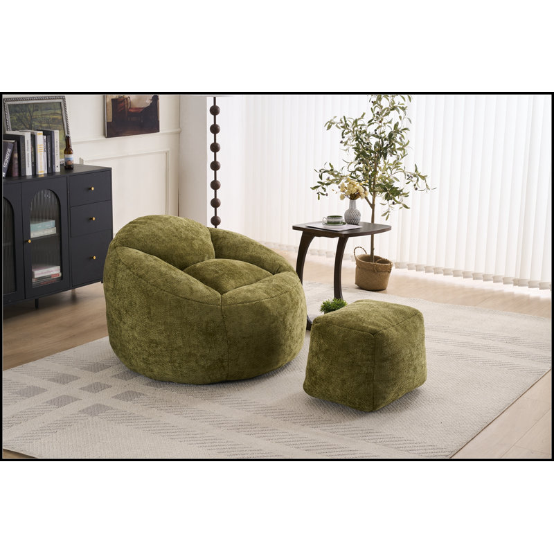 Foam Bean Bag Chairs for Adults/Teens with Filling,Bean Bag Lazy Sofa with Ultra Soft Chenille Cover, Bean Bag,Indoor & Outdoor