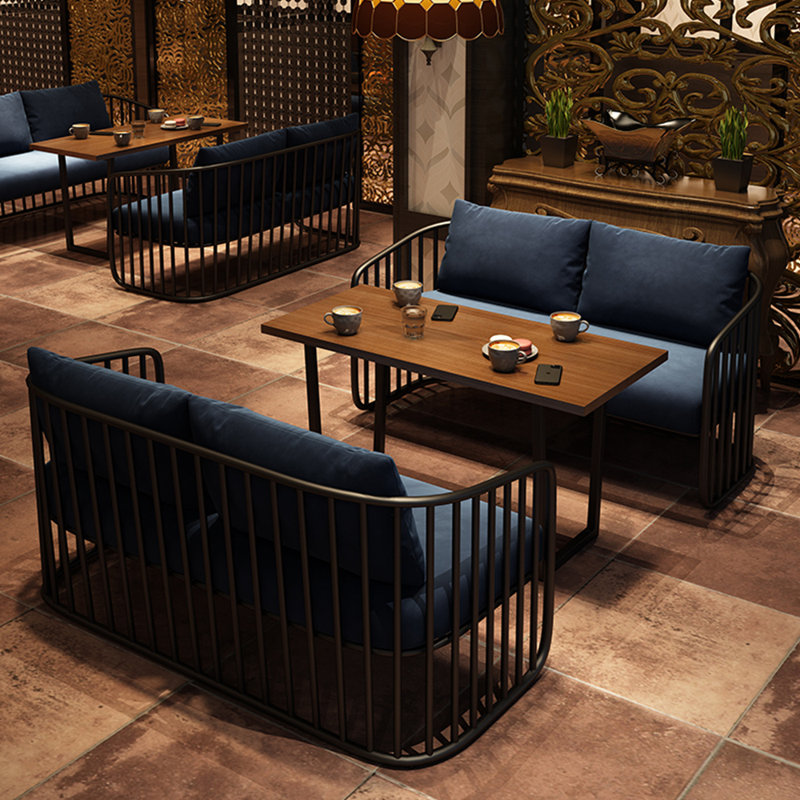 Banc rembourré en mélange de polyester, Bleu marine