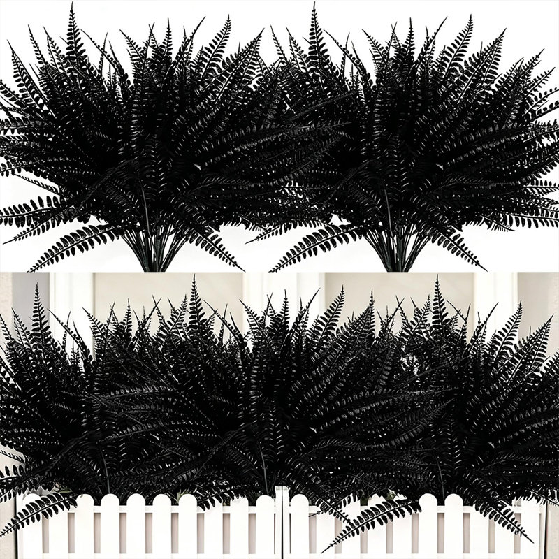 Fausse fleur artificielle noire d'Halloween, 12 pièces