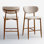 Tabouret de comptoir moderne rembourré avec dossier et structure en métal massif (ensemble de 2)