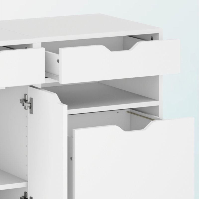 Orion White Finish 3-Pc Multi Storage Cabinet Set, 26.18'' H X 57.85'' W X 15.77'' D, White