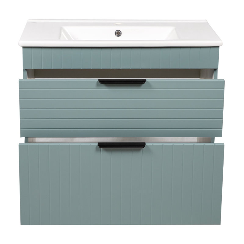 Meuble-lavabo autoportant avec lavabo Jakkar-F_Modern, Vert clair mat