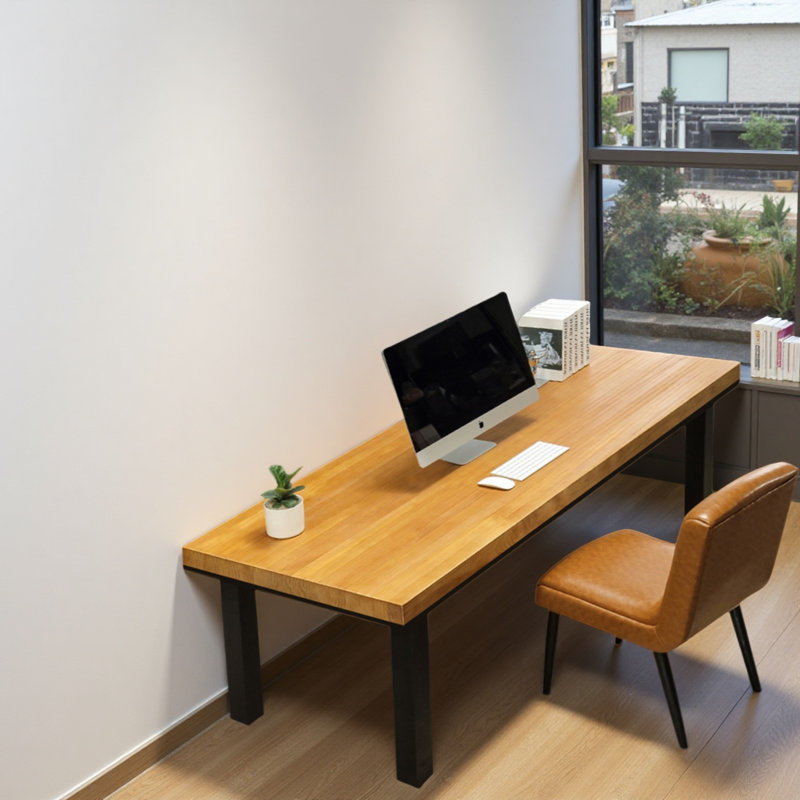 Bureau rectangulaire en bois massif épaissi, H 29,53 po x l 78,74 po x P 31,5 po