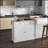 Rolling Kitchen Island With Drop Leaf Wood Breakfast Bar, Farmhouse Kitchen Cart With 2 Drawers, Adjustable Shelves For Dining Room, White