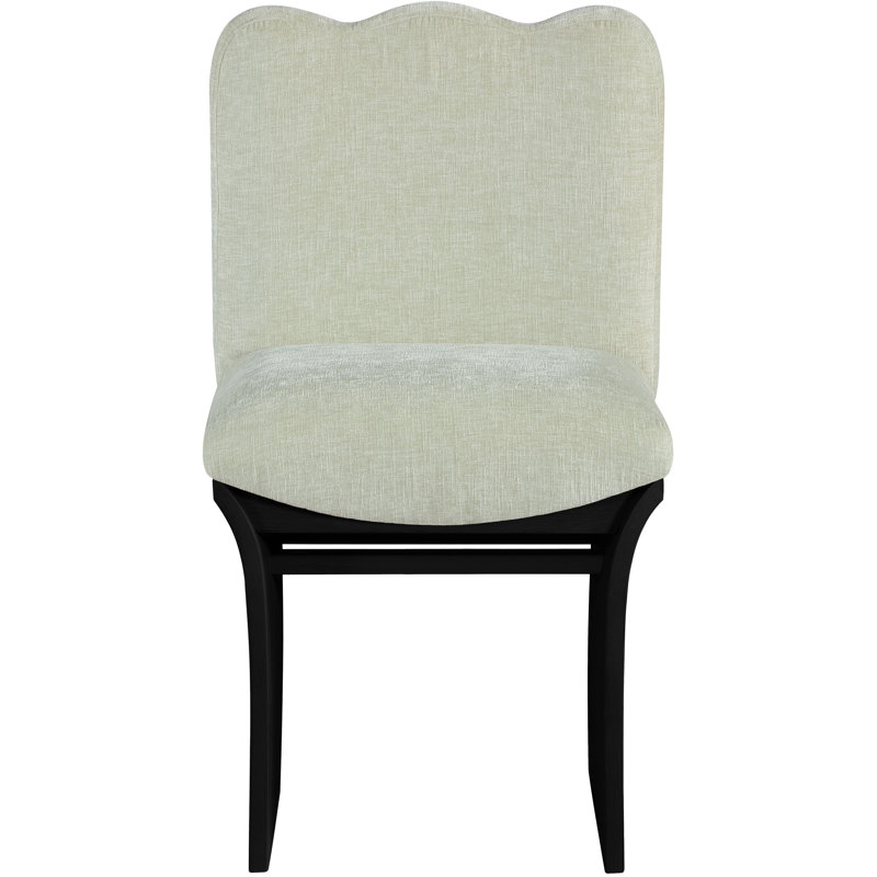 Shaw Cassady Chenille Fabric Upholstered Dining Chair, Mint Chenille Fabric, Black