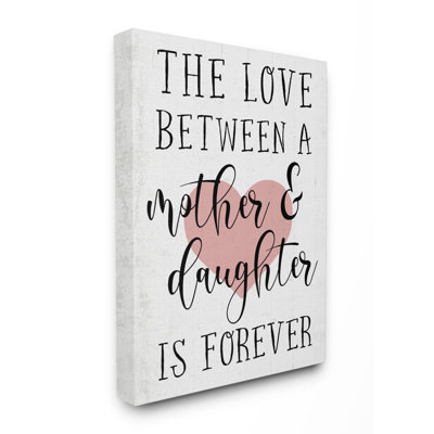 «Love Entre Mother and Daughter Motivational Quote Hearts» par Becky Thorns - impression