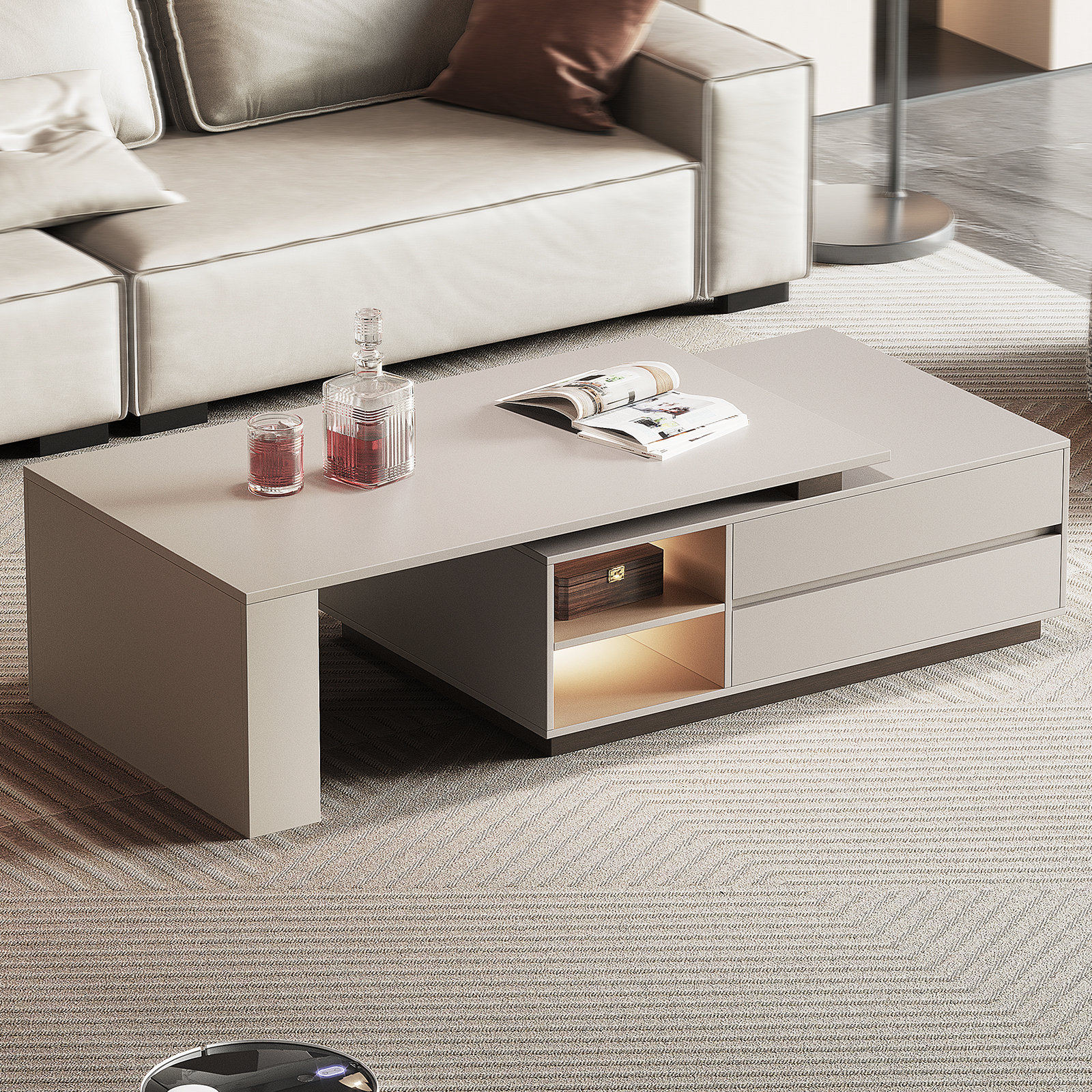 Oversized coffee deals table with storage