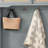 Hall Tree with Bench, Coat Rack &amp; Adjustable Shoe Storage | Gray Rattan Door | Solid Poplar Feet | Gray | MDF