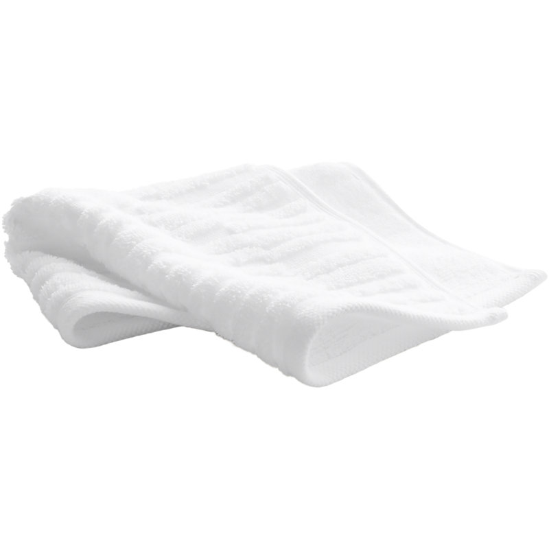 Bath Linens Washcloth with Tatami Weave, White