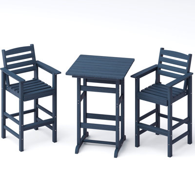2-Person HDPE Outdoor Oversize Sturdy Bar Set by Lark Manor