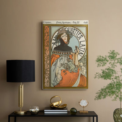 Au Quartier - Toile tendue sur toile de style latino par Alphonse Mucha