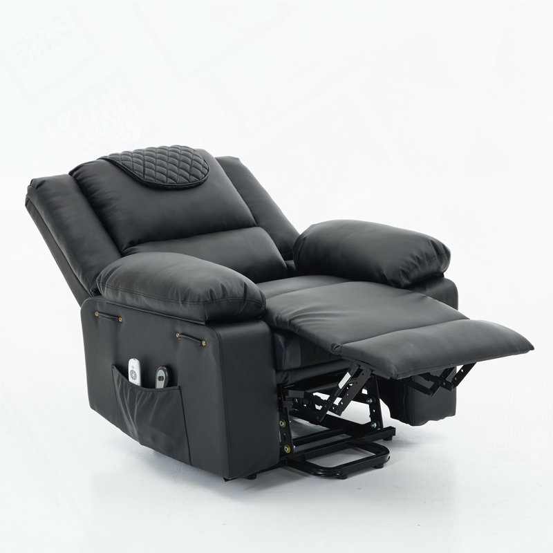 Remote-Controlled Heating and Massage Assistive Recliner, Black