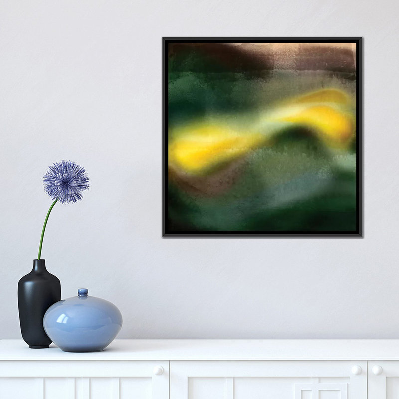 « woosh ii », impression sur toile, H 18 po x l 18 po x P 1,5 po, Toile avec cadre noir, Pas de tapis