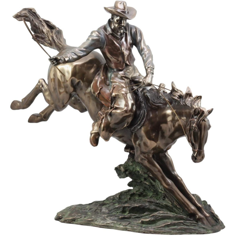 Statue de cowboy sur cheval Bridgitt