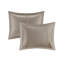 Ensemble d'édredon 7 pièces charmeuse en polyester taupe grand-121790352