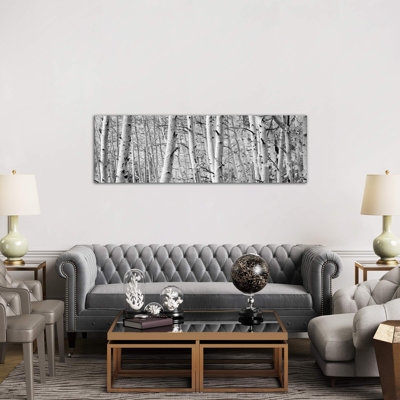 Aspen Trees In A Forest, Rock Creek Lake, California, Usa by Panoramic Images - Wrapped Canvas Panoramic Print