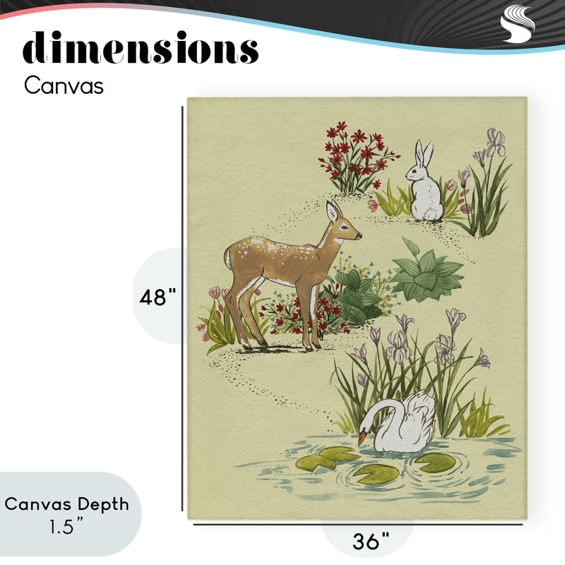 «Peaceful Spring Animals», toile par Grace Popp, H 48 po x l 36 po
