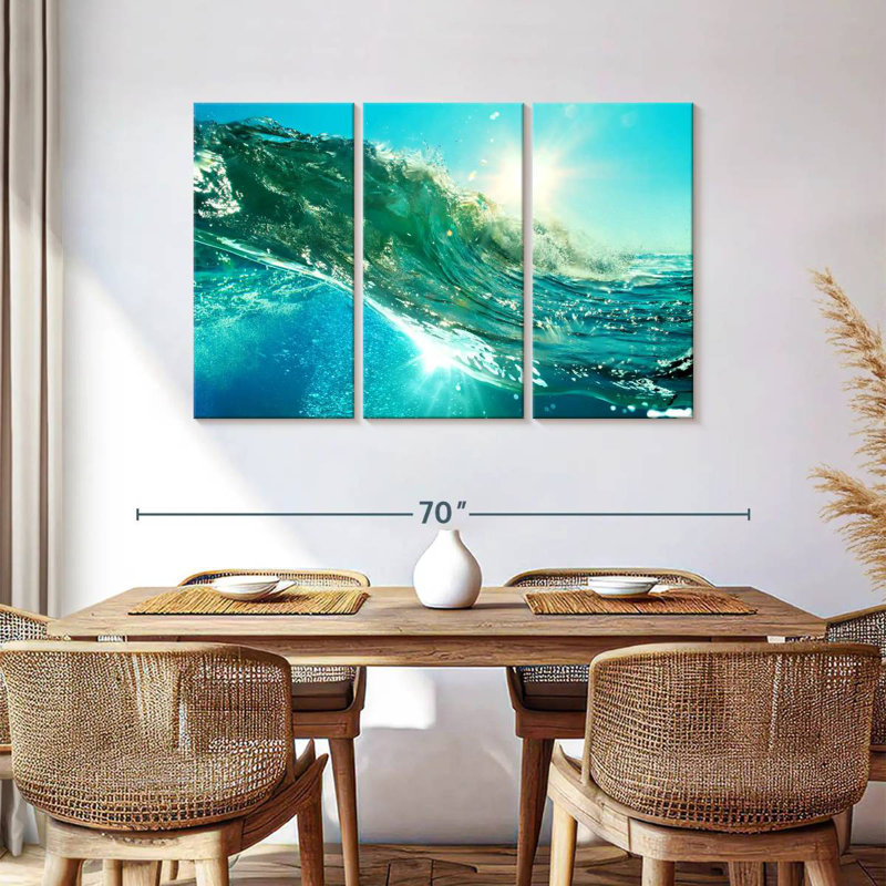 Gillard Sunlit Ocean Wave, H 36 po x l 57 po