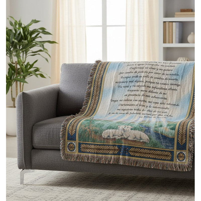 Jeté en coton psalm tapisserie 23