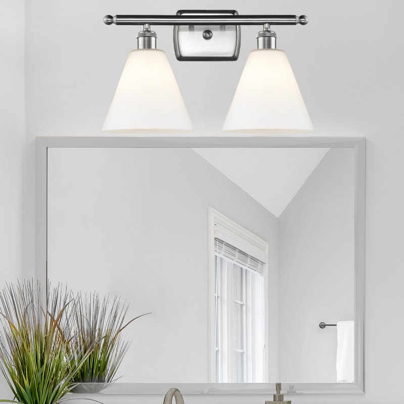 Andresky 2 - Light Vanity Light, Matte White, Incandescent, Brushed Satin Nickel