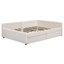 Lit de jour double rembourré beige avec USB et 2 tiroirs-2026704249