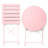 3 Pieces Patio Bistro Balcony Metail Chair Table Set-Pink-1231340368