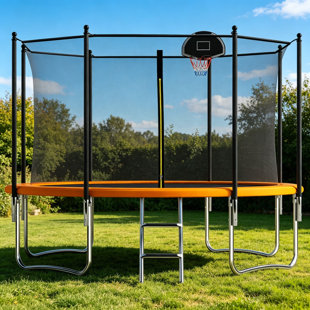 SENCHO GINSYTALIOR Round Backyard Trampoline with Safety Enclosure