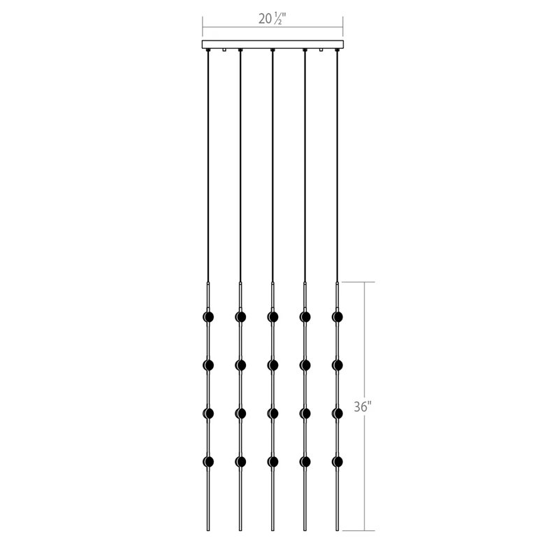 Luminaire suspendu 100 niveaux à DEL Constellation®, Transparent, 3000 K, Nickel satiné