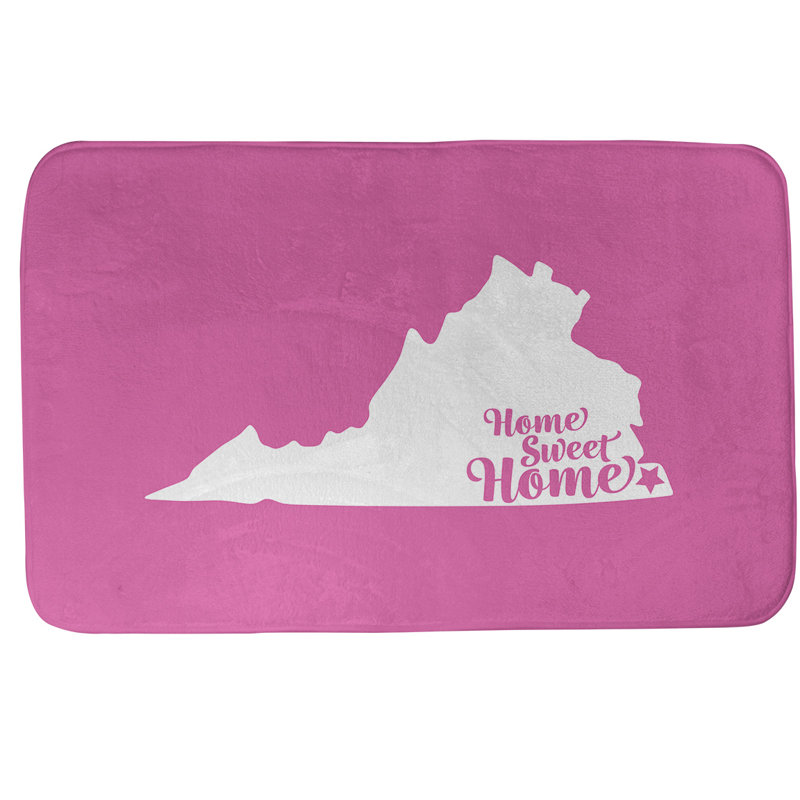 Colours Rectangle Non-Slip Does Not Apply Bath Rug, 21" W x 34" L, Yellow, Home sweet Virginia