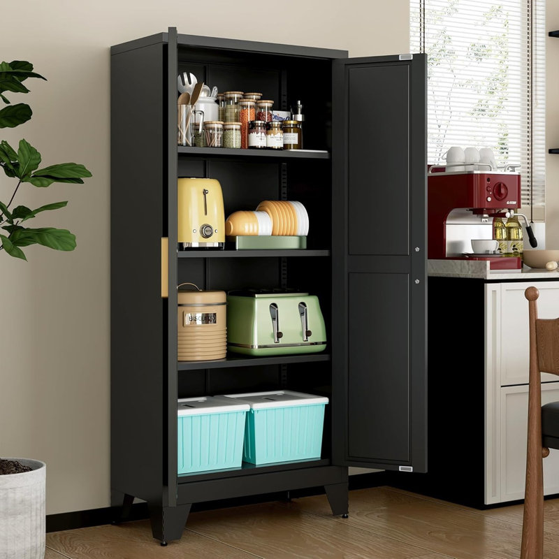 Armoire garde-manger en métal Farmhouse, Noir