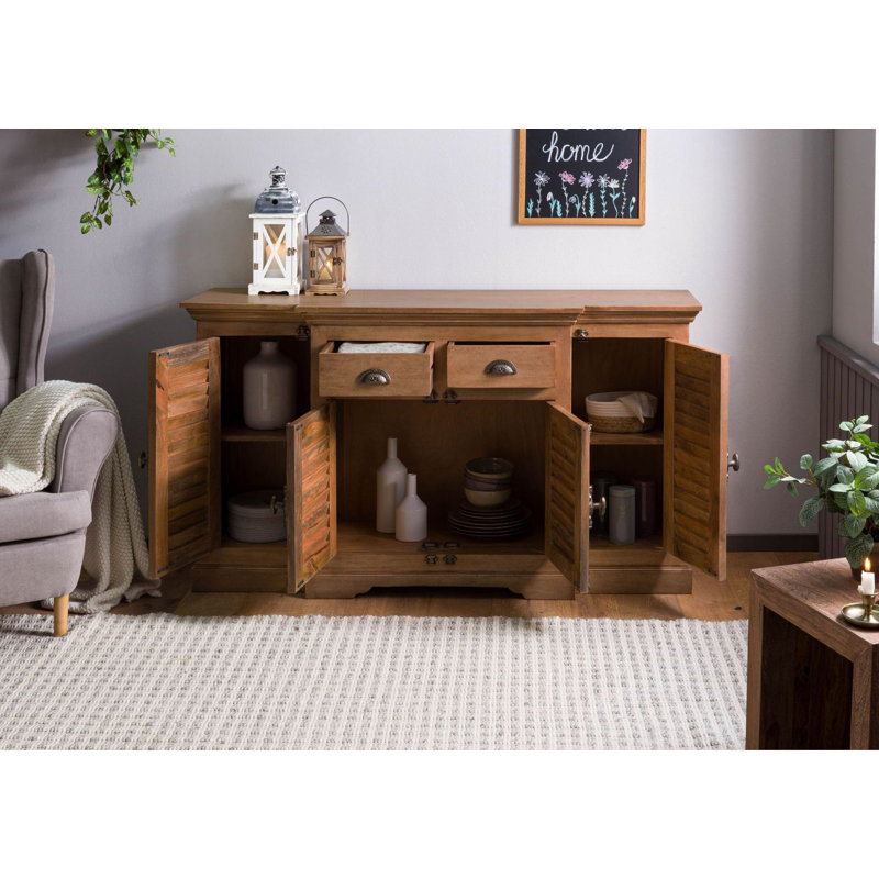Toulouse 160cm Solid Wood Sideboard, Beige Oiled