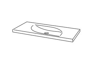 Plateau de meuble-lavabo simple 40 po Fly