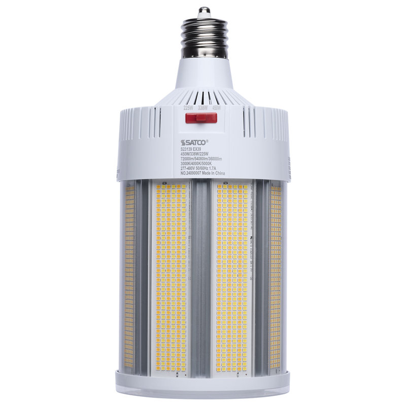 Field Selectable LED Corncob Mogul Extended Base 120-277 Ranged Voltage 600 Watt HID Replacement, 5.6", 450, 73158 Lumens 