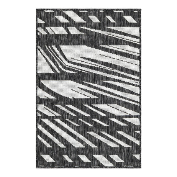 Unique Loom Black/White Indoor/Outdoor Rug | Wayfair