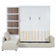 Grand lit escamotable mural avec canapé et tablettes-1070188393