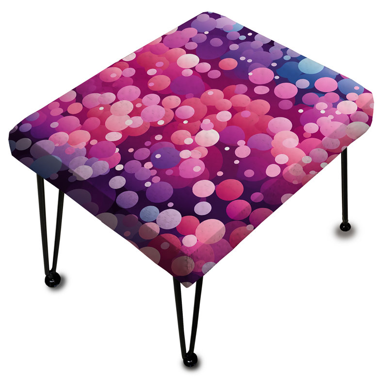 Poupart Gradient Purple Dot Illusion - Polka Dots Rectangle Ottoman