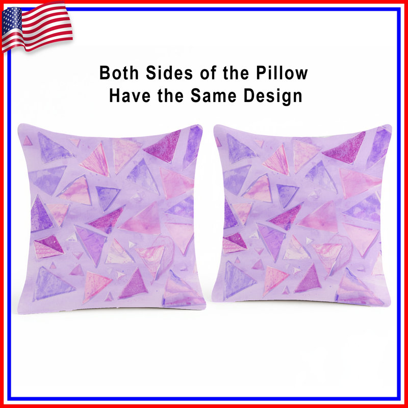 Coussins décoratifs triangulaires à formes abstraites, 26 po x 26 po