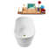 55" Streamline Soaking Glossy White Freestanding Tub and Tray With Internal Drain