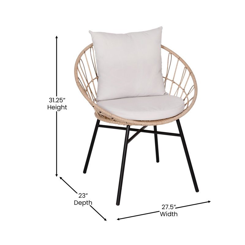 Chaise de patio moderne avec coussins Harleysville, Gris