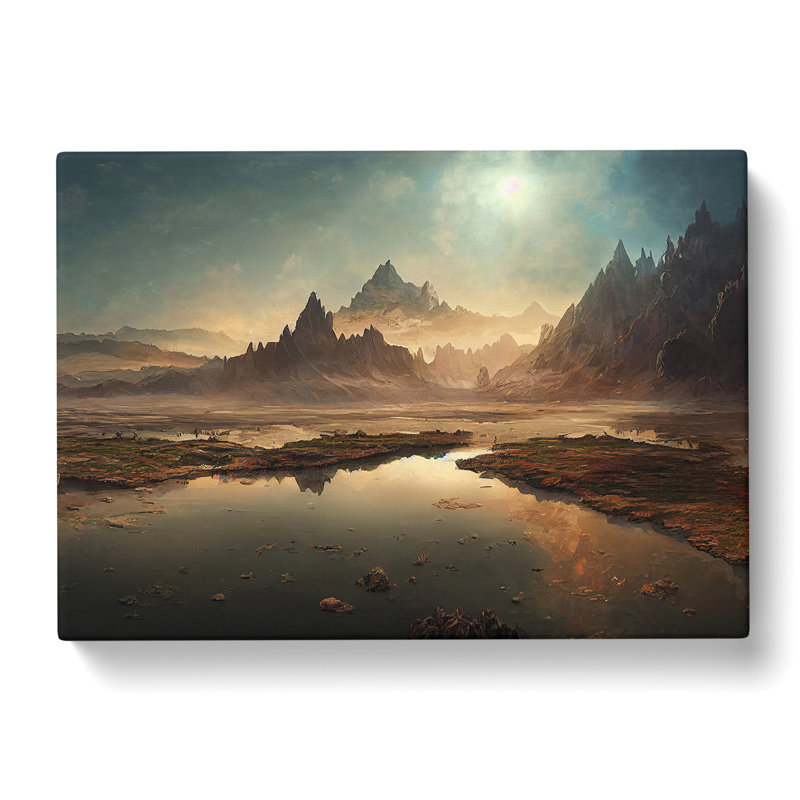 Exciting Mountain Landscape - Wrapped Canvas Print, 35cm H x 50cm W x 3cm D