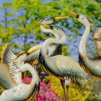 Rockport Whooping Crane Assorted Metal Garden Figurines (Set of 4)