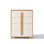 Commode moderne 4 tiroirs H 40,9 po naturel et blanc