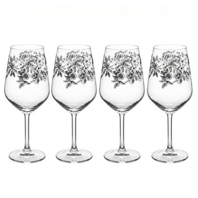 Mikasa Windsor Rose Wine Glasses, Set of 4