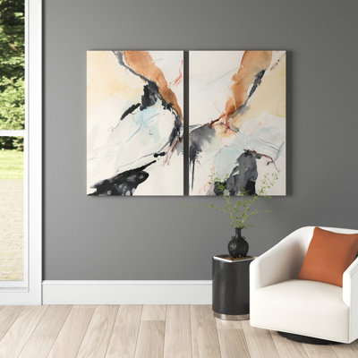 Efflux I Abstract Wrapped Canvas Painting Print