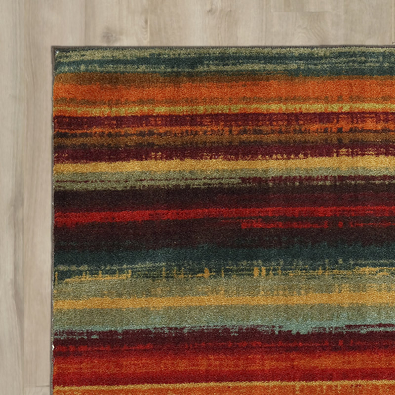 Tapis rayé multicolore Josielyn, 2 pi x 5 pi