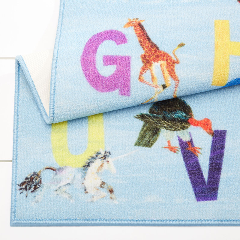 Tapis Eric Carle, Rectangle 4 pi 11 po x 6 pi 6 po, Bleu