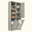 Armoire de rangement pour salle de bain avec portes et tiroirs, panier à linge inclinable, plusieurs espaces de rangement, style autoportant, tablette ouverte, tablette réglable-1318970585