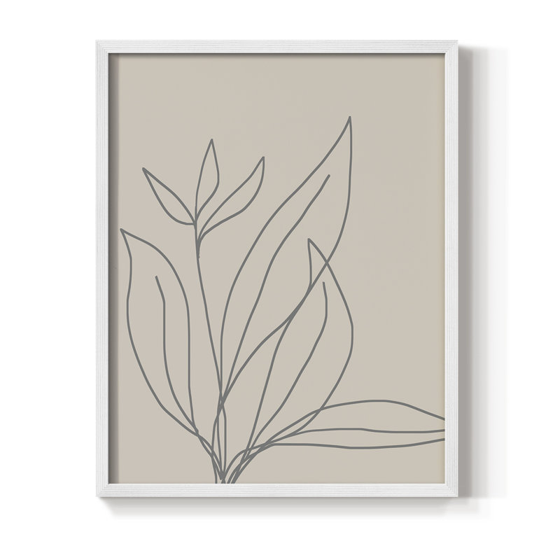 «Neutral Lines I», reproduction encadrée - bois massif, Blanc, H 10 po x l 8 po